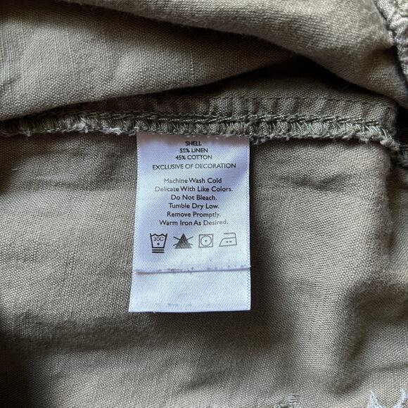 Eddie Bauer Taupe Linen/Cotton Drawstring Waist Lightweight Pants Size Small - Picture 11 of 11